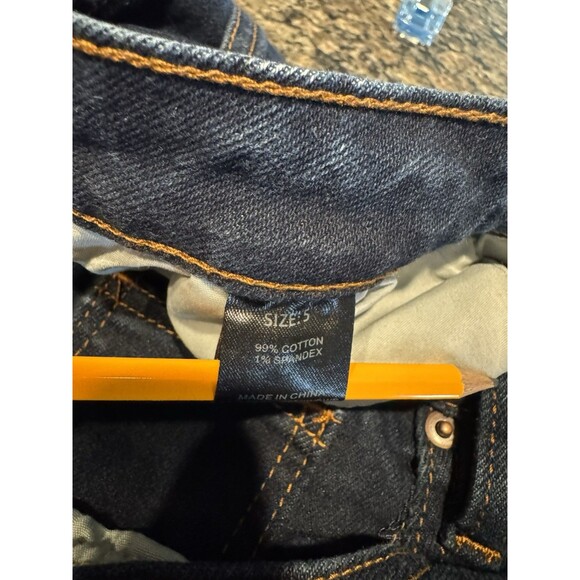 Fashion Nova Wide Leg Cuffed Dark Wash Jeans Madewell Emmett Dupe Size 5 Hi Rise - Picture 6 of 8